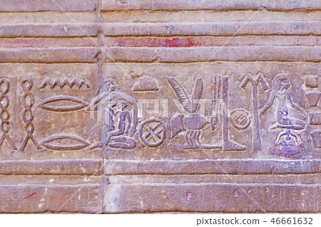 Hieroglyph in The Temple of Kom Ombo ( Egypt) Hieroglyph in The Temple of Kom Ombo ( Egypt) 46661632