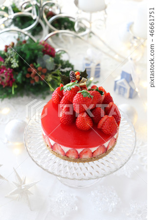 Christmas strawberry rare cheesecake Freger style Christmas strawberry rare cheesecake Freger style 46661751