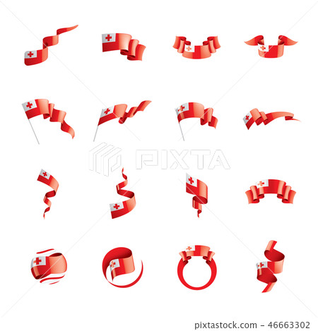 Tonga flag, vector illustration on a white background. Tonga flag, vector illustration on a white background. 46663302