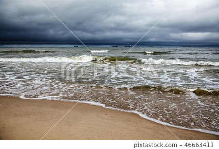seascape on gloomy autumn day 46663411