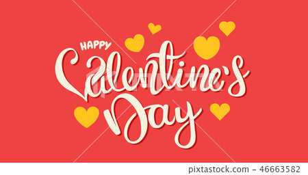 Happy Valentines Day card with inscription 46663582