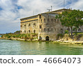 Old damaged by war fort in the Black Sea coast. Coastal Michael's fortress in Sevastopol, Crimea 46664073