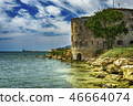 Old damaged by war fort in the Black Sea coast. Coastal Michael's fortress in Sevastopol, Crimea 46664074