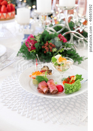 Christmas appetizer one plate 46665992