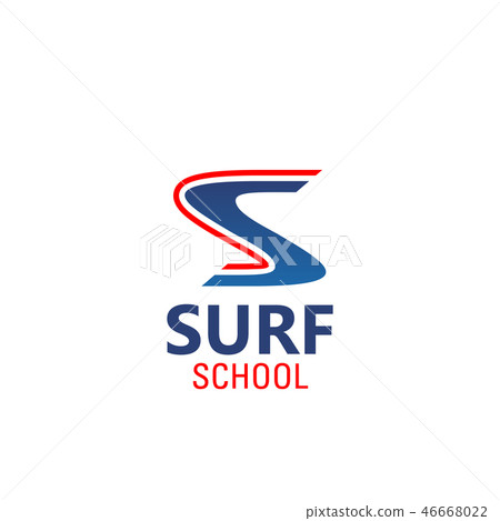 Surf school vector emblem 46668022