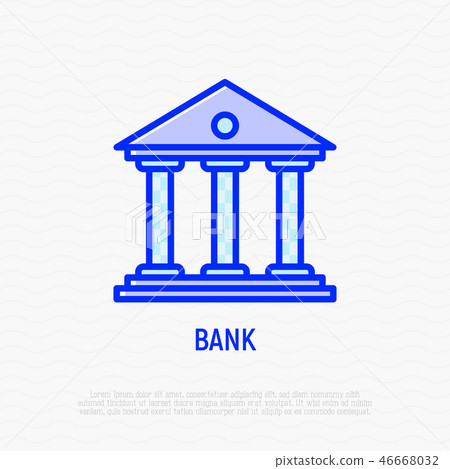 Bank thin line icon. Modern vector illustration. 46668032