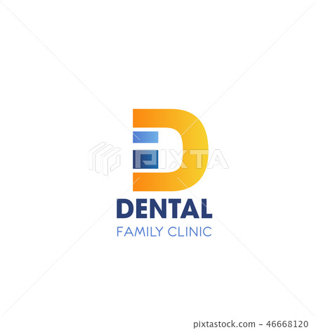Dental family clinic vector letter D icon Dental family clinic vector letter D icon 46668120