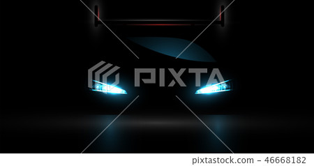 Racing car light motion with checkered background Racing car light motion with checkered background 46668182