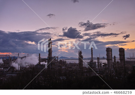 Mizushima factory evening sight Mizushima factory evening sight 46668259
