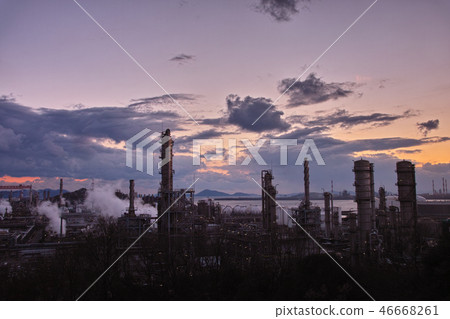 Mizushima factory evening sight Mizushima factory evening sight 46668261