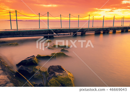 Sunset over lake Balaton, Siofok, Hungary, Europe Sunset over lake Balaton, Siofok, Hungary, Europe 46669043
