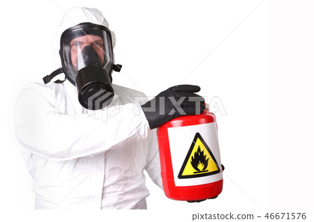 Man in a hazmat suit 46671576