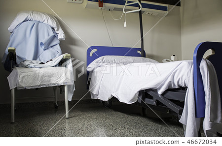 Detail of a hospital bed for the sick Detail of a hospital bed for the sick 46672034