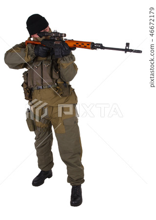 insurgent sniper with SVD sniper rifle insurgent sniper with SVD sniper rifle 46672179