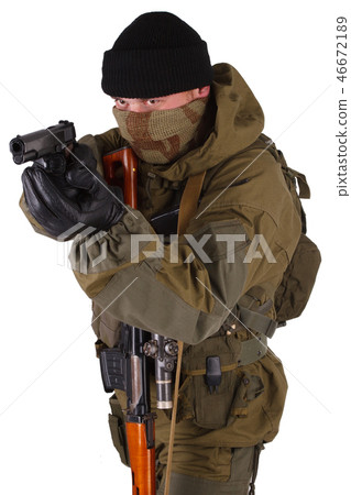 insurgent sniper with SVD sniper rifle 46672189