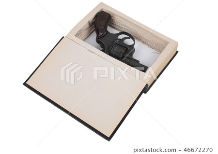 revolver gun hidden in a book 46672270