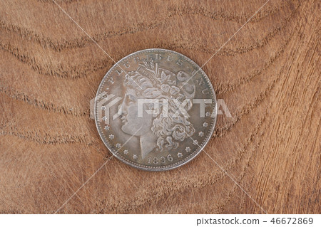 antique silver dollar 46672869