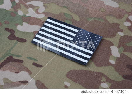 US ARMY flag patch on US ARMY camouflage uniform US ARMY flag patch on US ARMY camouflage uniform 46673043