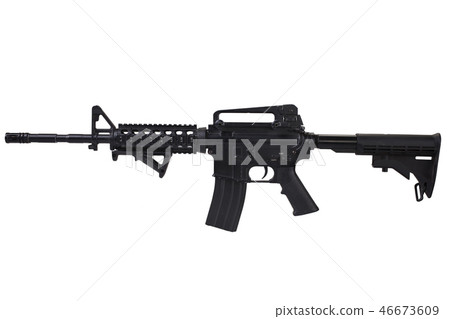 M4 assault rifle isolated 46673609