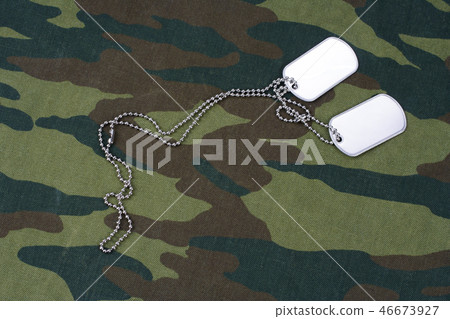dog tags on russian camouflage uniform dog tags on russian camouflage uniform 46673927