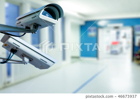 CCTV Security Camera operating in hospital CCTV Security Camera operating in hospital 46673937