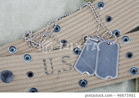 blank dog tags on us army uniform world war two blank dog tags on us army uniform world war two 46673981