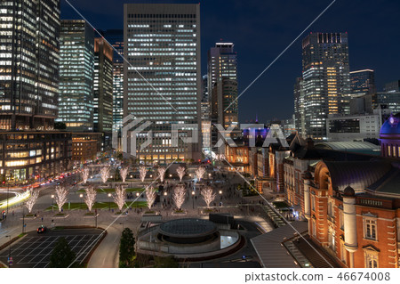 Tokyo Station Marunouchi Night View Automatic Correction 46674008