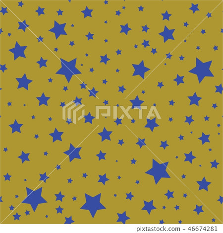 Seamless pattern with blue stars gold background - Stock Illustration ...