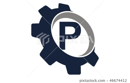 Gear Logo Letter P 46674412