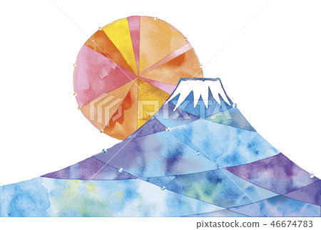 Illustration of Mt. Fuji and first sunrise Illustration of Mt. Fuji and first sunrise 46674783