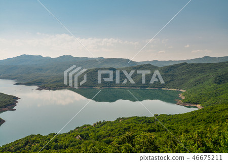 Summer view of the Slansko Lake Summer view of the Slansko Lake 46675211