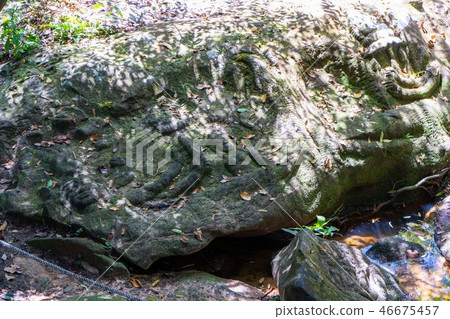 stone carving in the river at Kbal Spean stone carving in the river at Kbal Spean 46675457