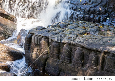 stone carving in the river at Kbal Spean 46675459