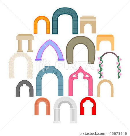Arch icons set, flat style 46675546