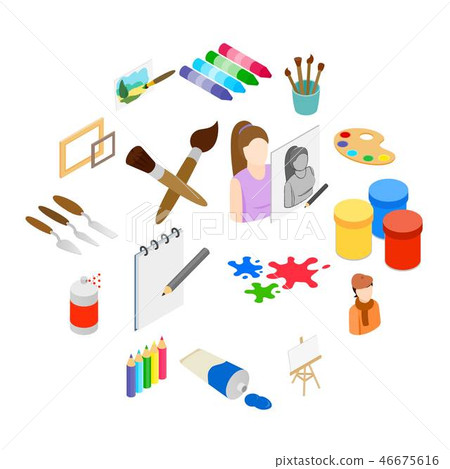 Art icons set, isometric 3d style 46675616