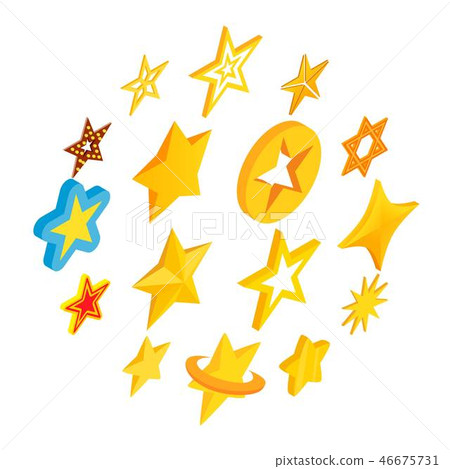Star icons set, isometric 3d style 46675731