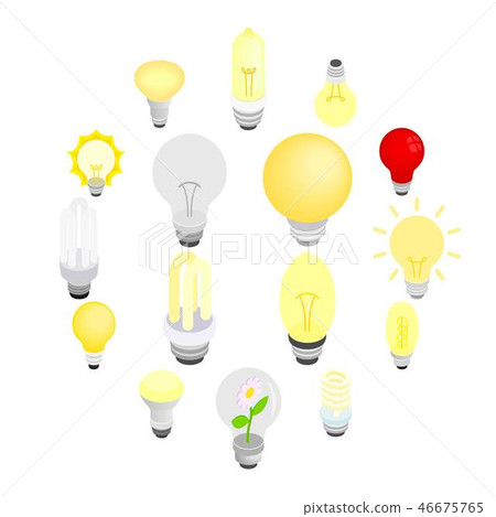Light bulbs icons, isometric 3d style 46675765