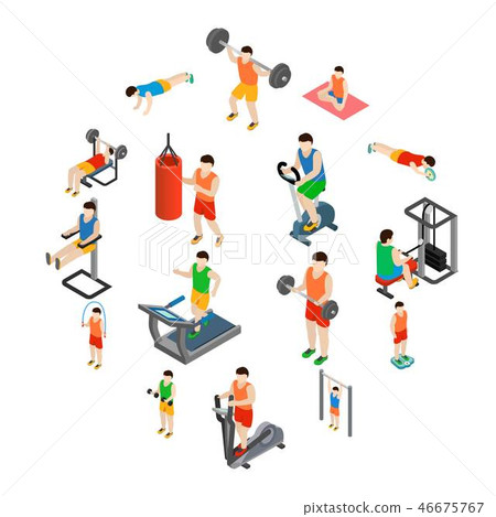 Gym icons set Gym icons set 46675767