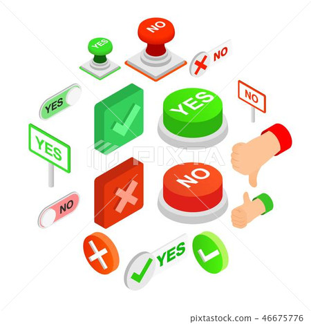 Check mark Yes and No icons set Check mark Yes and No icons set 46675776