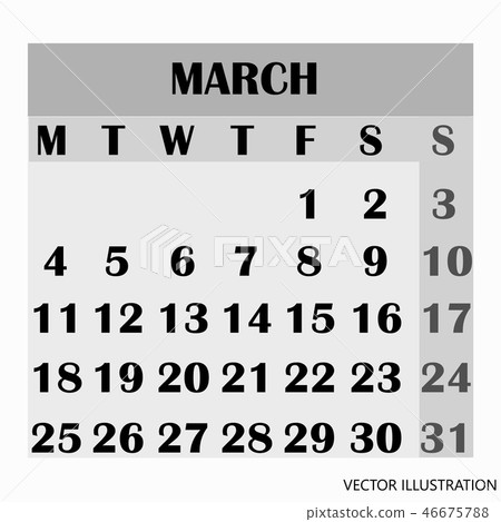 Calendar design month march 2019. 46675788