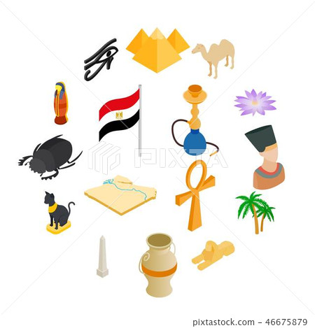 Egypt isometric 3d icons Egypt isometric 3d icons 46675879