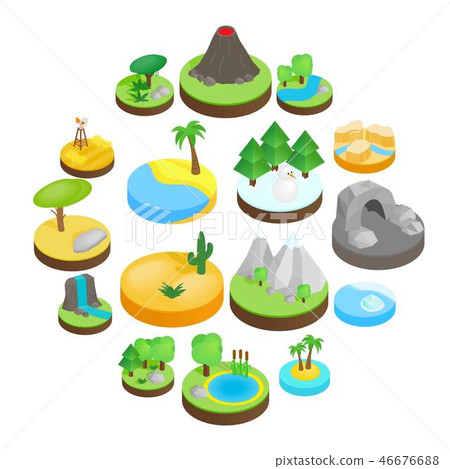 Landscape isometric 3d icons 46676688