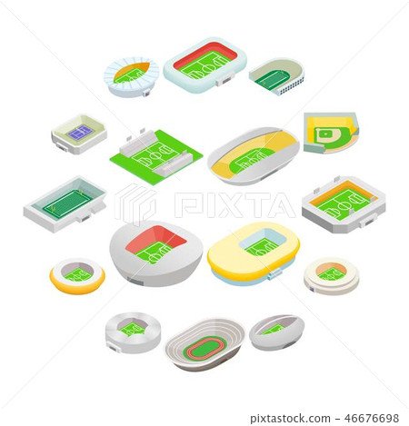 Stadium isometric 3d icons - Stock Illustration [46676698] - PIXTA