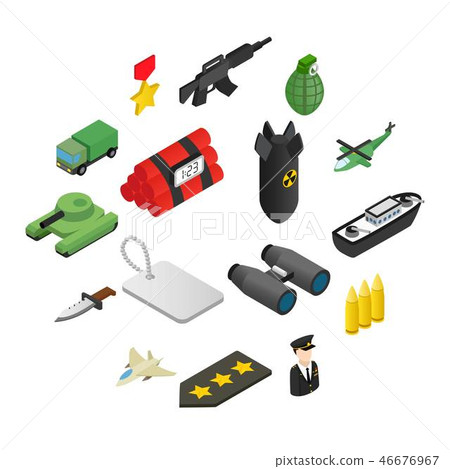 Weapon isometric 3d icons set Weapon isometric 3d icons set 46676967