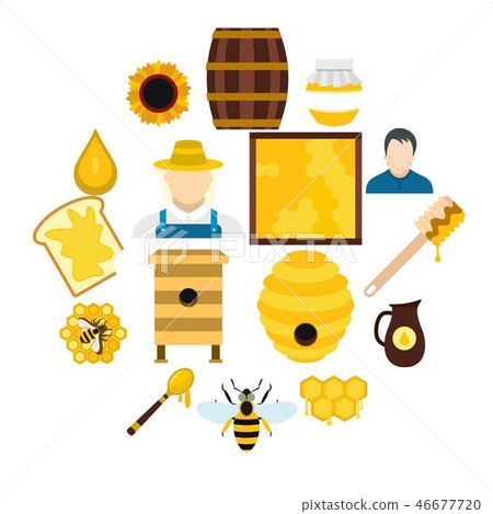Apiary flat icons set Apiary flat icons set 46677720