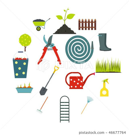 16 garden flat icons set - Stock Illustration [46677764] - PIXTA