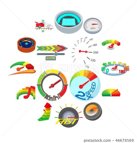 Meter icons set, cartoon style Meter icons set, cartoon style 46678569