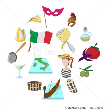Italy cartoon icons Italy cartoon icons 46678691