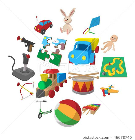 Toys cartoon icons set 46678740