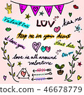 Free Hand Drawing Valentine Doodle Ornaments 46678779